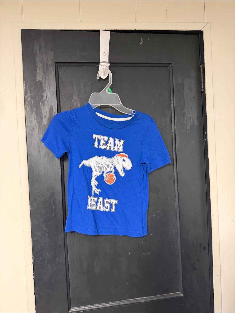 Kids Blue 'Team Beast' Dino Basketball Graphic Tee